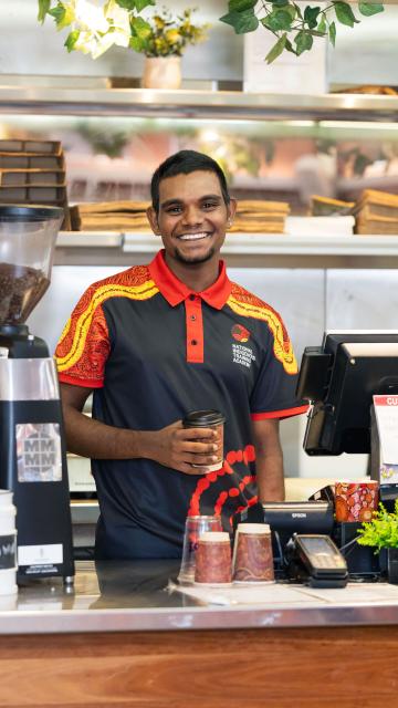A hospitality trainee with the National Indigenous Training Academy (NITA)