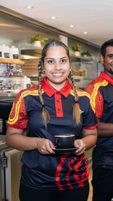 NITA hospitality trainees at Kulata Cafe at Ayers Rock Resort